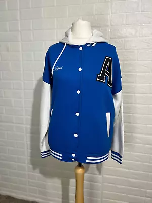 Buy JustYourOutfit Blue Hooded Varsity Jacket Contrast Sleeve Size 12 Rrp45 • 21.99£