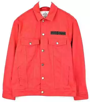 Buy NEW Vintage Cheap Monday Denim Jacket In Red - Size M - Rare Find • 65£