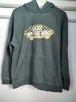 Buy Vans Hoodie XL Green Spell Out Checkerboard Off The Wall Skater Sweatshirt • 15£