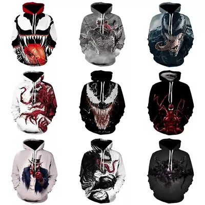 Buy Unisex 3D Marvel Venom Film Hoodies Sweatshirt Hooded Top Pullover Jumper Gifts • 17.99£