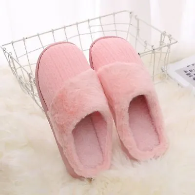 Buy Ladies Mule Slippers Faux Fur Lined Warm Memory Foam In Outdoor Hard Sole Size • 8.99£