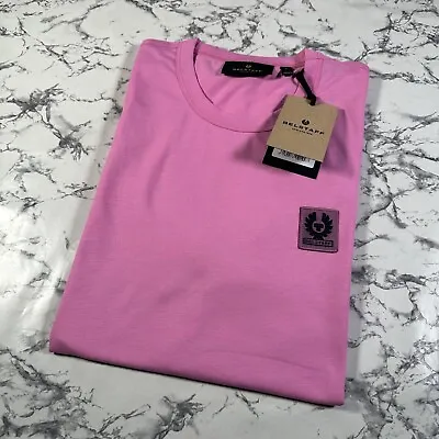 Buy BELSTAFF Mens Quartz Pink Classic Phoenix Logo T Shirt SIZE LARGE Authentic BNWT • 47.99£