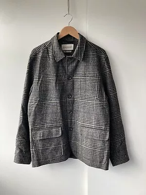 Buy Oliver Spencer Chore Jacket Grey Men’s 42 Plaid Check Wool Utility Field England • 89.99£