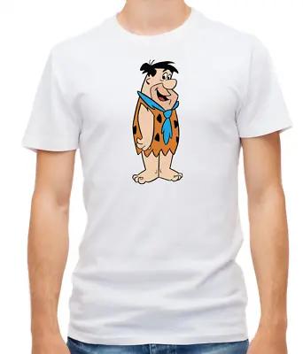 Buy The Flintstones Characters White / Black Short Sleeve Men T Shirt L007 • 9.51£