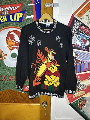 Buy Vintage Disney Winnie The Pooh & Tigger Christmas Sweater Women Size Medium • 53.07£