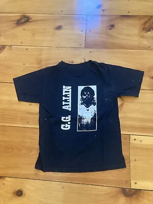 Buy GG Allin Vintage T-shirt Cut Out Collar, Holes + Stains Size Small • 38.43£
