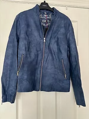 Buy Klass Faux Leather Jacket Blue Size 14 (never Worn)  • 14.99£