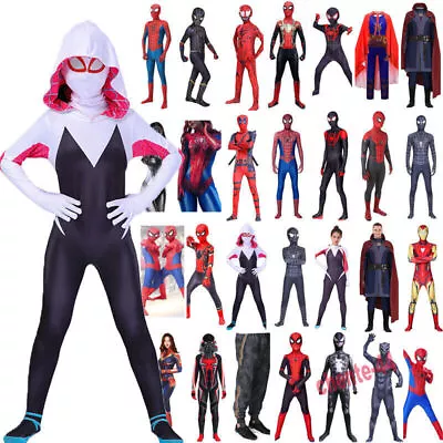 Buy Superhero Spiderman Cosplay Clothes Fancy Dress Up Playsuit Adult Kids Halloween • 21.07£