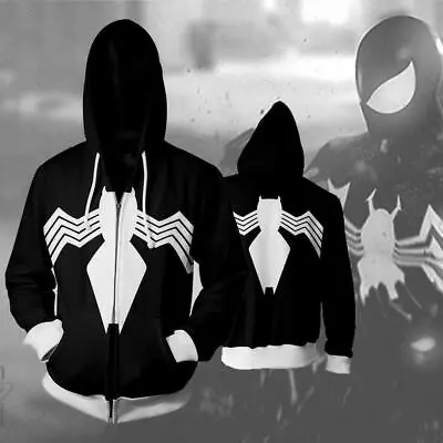 Buy Black Spider-Man 3 Hoodies Men 3D Print Jacket Sweatshirt Cosplay Casual Coat UK • 26.02£