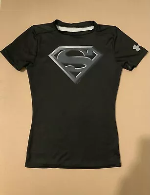 Buy Boys Youth Med YMD Under Armour Compression Superman Black T-Shirt Top 10-12 Yrs • 5.50£