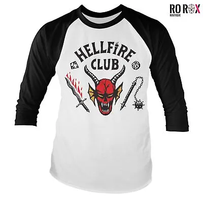 Buy Hellfire Club Baseball T-Shirt 1980's Unisex Stranger Things Raglan Long Sleeves • 14.99£