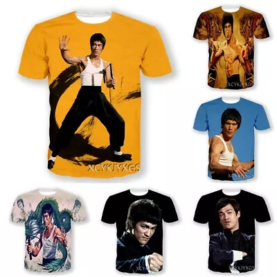 Buy 3D Womens Mens Bruce Lee Pullover T-Shirt Casual Short Sleeve Tee Tops Gift • 8.39£