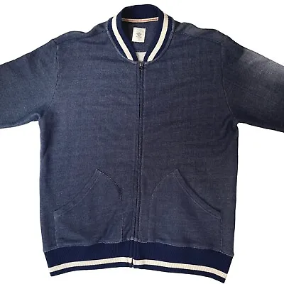 Buy Dockers Bomber Jacket Mens Large Blue Varsity College Loopback Cotton Full Zip • 14.97£