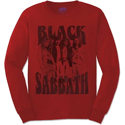 Buy Black Sabbath Band And Logo Red Long Sleeve Shirt NEW OFFICIAL • 20.89£