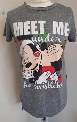 Buy Disney At Primark Christmas T Shirt Uk 10 Bust 36   Meet Me Under The Mistletoe  • 10.99£