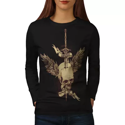 Buy Wellcoda Glory Death Angel Womens Long Sleeve T-shirt, Heaven Casual Design • 18.99£