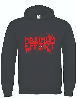 Buy  Deadpool Style Maximum-Effort-inspired-Hoodie Gym Marvel Comic  • 15.99£