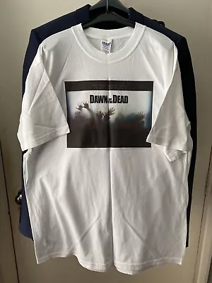 Buy Vintage”Dawn Of The Dead”,logo White T Shirt,size;-L,by Gildan Film Tie. • 20£