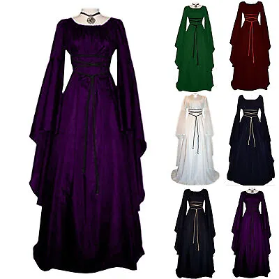Buy Ladies Gothic Witch Costume Cosplay Party Clothes Victorian Medieval Fancy Dress • 15.71£