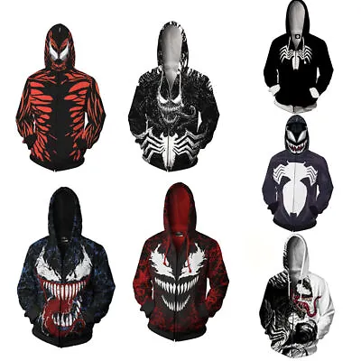 Buy Venom 2 Carnage 3D Hoodie Superhero Spiderman Sweatshirts Jacket Coat Costumes • 17.40£