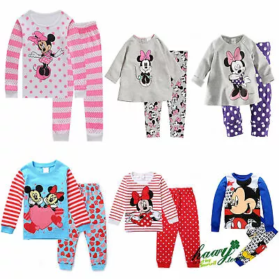 Buy Kids Boys Girls Mickey Minnie Mouse PJs Pyjamas Set Sleepwear Nightwear Outfits` • 12.16£