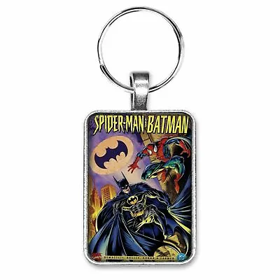 Buy Spider-Man And Batman Cover Key Ring Or Necklace Comic Book Crossover Jewelry • 10.20£