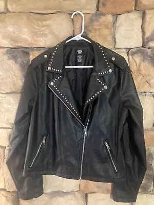 Buy L Miss Lili Leather Styled Jacket With Studs Motorcycle Theme Black Metal Thrash • 38.43£