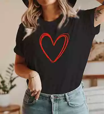 Buy Valentine's Shirts For Women LOVE Shirt Cute Valentine's Tshirt Heart Love Logo • 7.99£