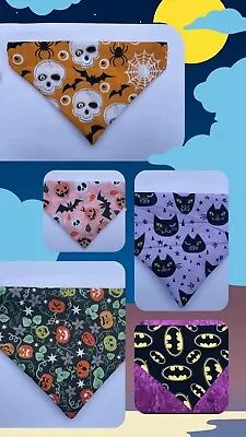 Buy Handmade Halloween Dog Bandana Slide On Collar Neckerchief Scarf Gift Present • 3.99£
