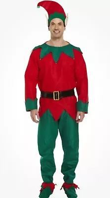 Buy Adult Mens Elf Suit Father Christmas Helper Fancy Dress Costume Xmas Outfit • 15.99£