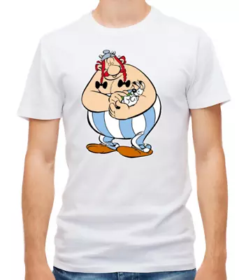 Buy Obelix White/Black Short Sleeve Men T Shirt H517 • 9.98£