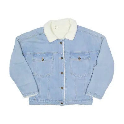 Buy HENG SHENG JEANS Sherpa Lined Denim Jacket Blue Womens S • 33.99£