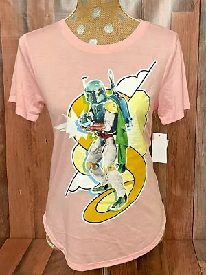Buy Star Wars - Boba Fett  Womens Pink Graphic Short Sleeve Shirt • 6.58£