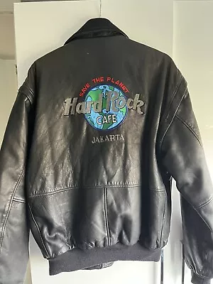 Buy Hard Rock Cafe Leather Jacket ‘Jakarta’ Save The Planet • 150£