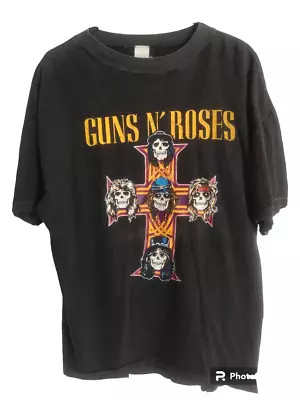 Buy Vintage Guns N Roses 80s Euro Parking Lot Tee Axl Rose Slash M • 68.94£