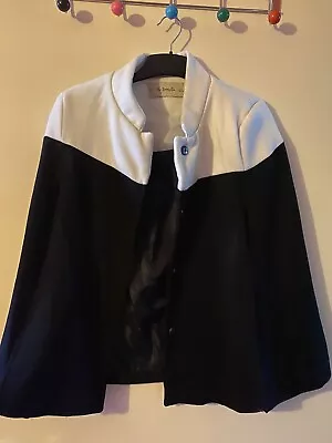 Buy Gorgeous Black And Cream Cape - Size S/10 • 25£
