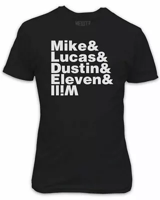 Buy Mike & Lucas & Dustin & Eleven & Will Black T-Shirt - Stranger Things Inspired • 15£