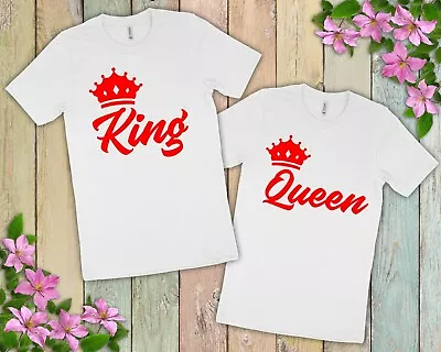 Buy King Queen T-Shirt - Funny Matching His Hers Valentines Day Love Gift Present  • 9.99£
