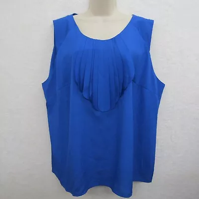 Buy Milano Womens Sleeveless Glam Casual Flowy Top Blouse Blue Plus Size 2X • 69.93£