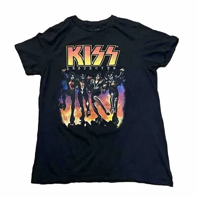 Buy KISS Destroyer Band T-Shirt Black 100% Cotton Short Sleeve Mens M • 11.99£