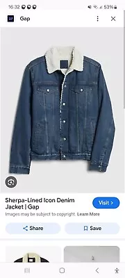 Buy GAP Icon Sherpa-Lined Denim Jacket Medium • 4.50£