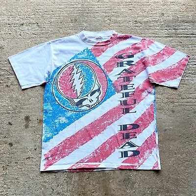 Buy Vintage Grateful Dead - 'American Flag' - 90's - XL Tour Promo T-Shirt • 74.99£