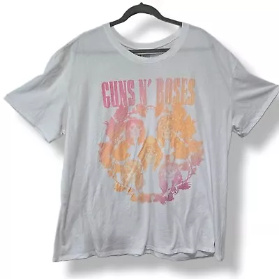 Buy Womens XXXL Guns N' Roses White And Multi Color Design T- Shirt Lightweight  • 14.47£