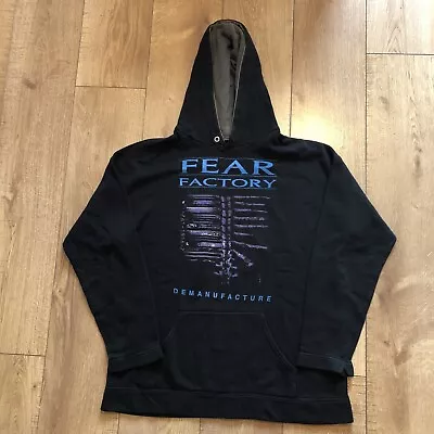 Buy Vintage 90s 00s Fear Factory Demanufacture Hoodie Band Tee Euro XL • 50£