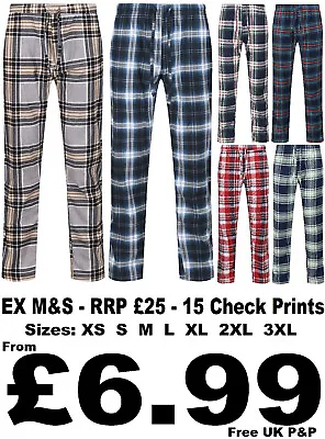 Buy Mens Pyjama Bottoms Ex M&s Brushed Flannel Soft Fleece Lounge Sleep Pj Pants New • 7.99£