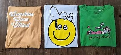 Buy Bundle H&M Primark Retro Groovy Chick Snoopy Tshirts Oversized LADIES 10 12 14  • 11.99£