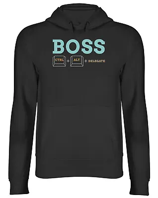 Buy Boss Manager Hoodie Mens Womens Ctrl Alt Delegate Funny Top Gift • 17.99£
