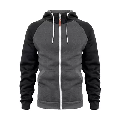 Buy Men Sweatshirt Comfort Hooded Jacket Casual Coat Work Zip Up Jumper Hoodie • 13.29£