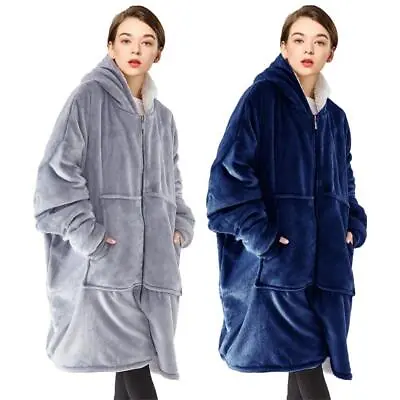 Buy Blankets Oversized Blankets Flannel Fleece Hoodies Sherpa Blanket N5R6 • 22.54£