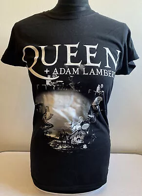 Buy Queen + Adam Lambert T-Shirt Rhapsody Tour 2019 Black Official Women’s - Medium • 19.99£
